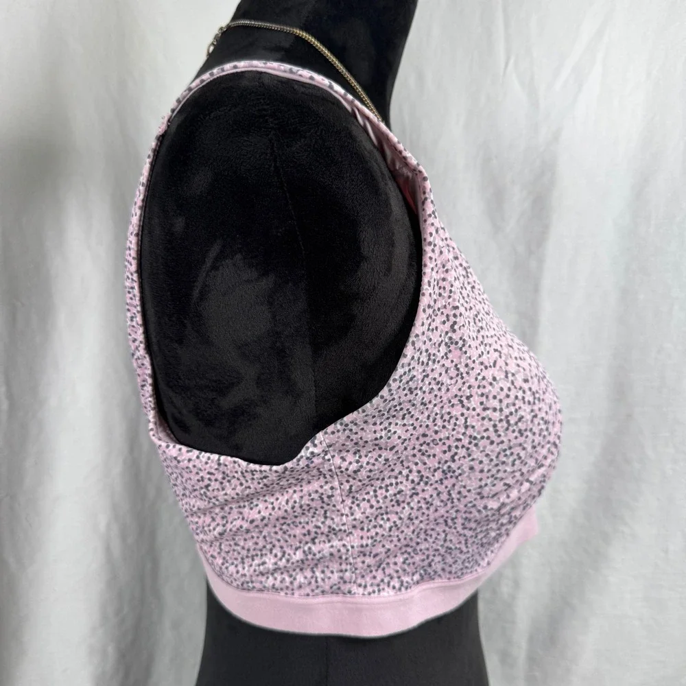 Women's Warners Wireless Bralette Large Pink Polka Dot RM1041A RM1041C